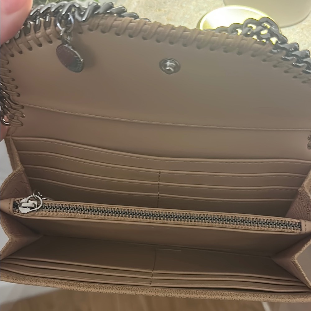 Tan Chain-Embellished Wallet - Picture 2 of 5